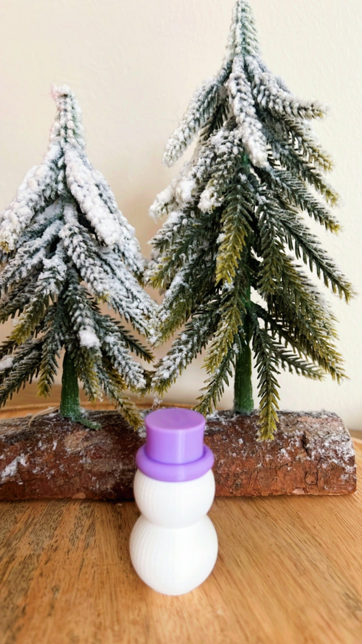 Sneeuwman Paars Kerstfiguurtje