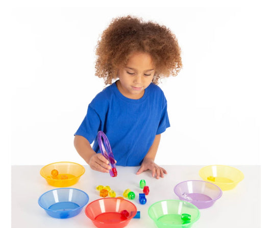 Tickit - Transparante sorteerschaaltjes - Set van 6 - Regenboog