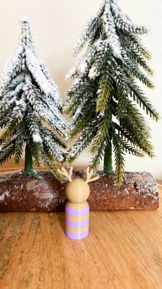 Rendier Paars Kerstfiguurtje